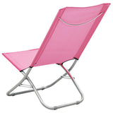 Chaises de plage pliables lot de 2 Rose Tissu