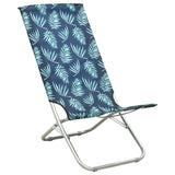 Chaises de plage pliables lot de 2 Motif de feuilles Tissu