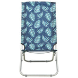 Chaises de plage pliables lot de 2 Motif de feuilles Tissu