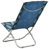 Chaises de plage pliables lot de 2 Motif de feuilles Tissu