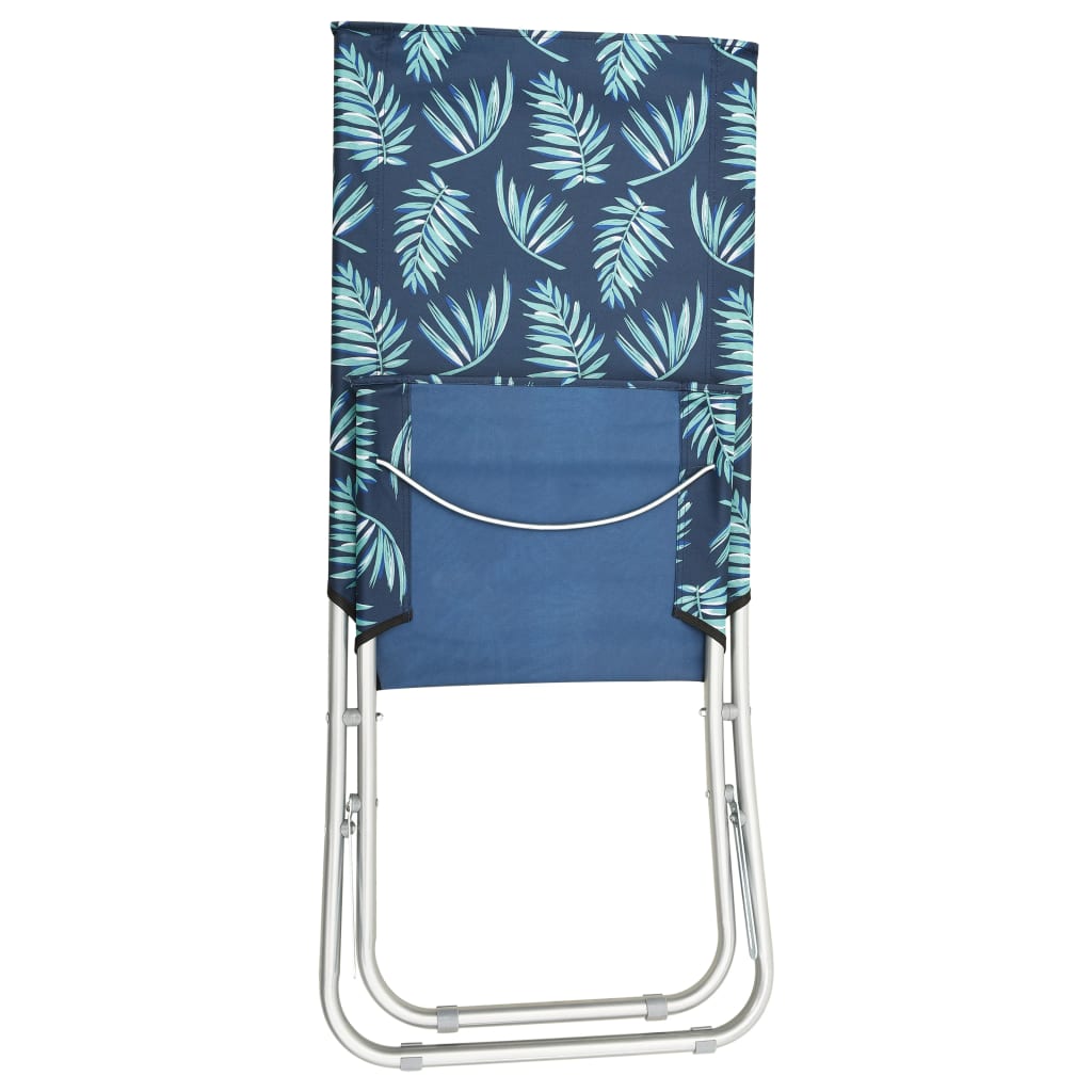 Chaises de plage pliables lot de 2 Motif de feuilles Tissu