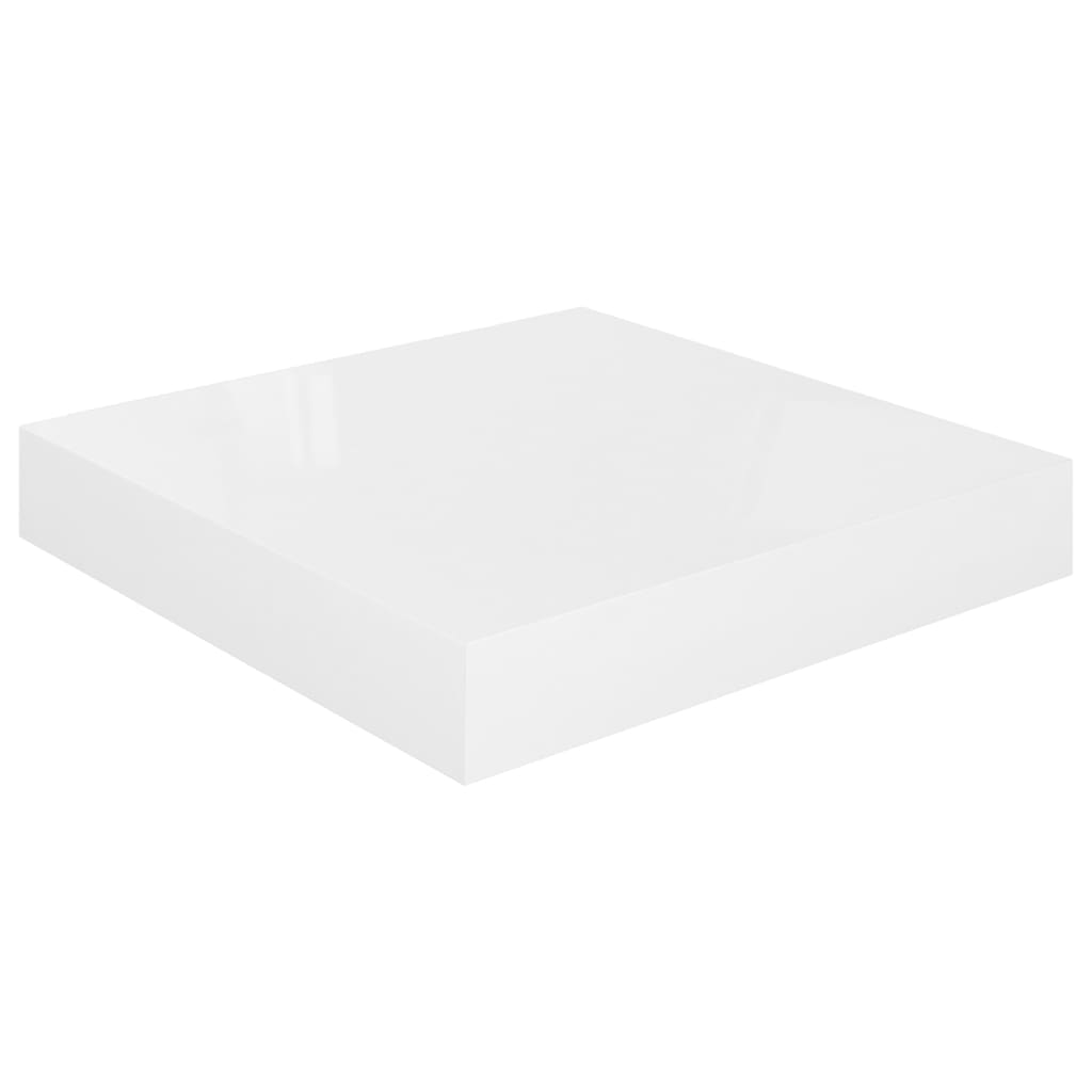 Étagère murale flottante Blanc brillant 23x23,5x3,8 cm MDF