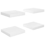 Étagère murale flottante 4 pcs Blanc brillant 23x23,5x3,8cm MDF