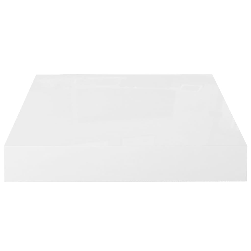 Étagère murale flottante 4 pcs Blanc brillant 23x23,5x3,8cm MDF