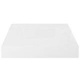 Étagère murale flottante 4 pcs Blanc brillant 23x23,5x3,8cm MDF