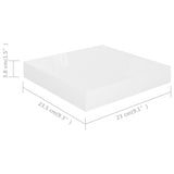 Étagère murale flottante 4 pcs Blanc brillant 23x23,5x3,8cm MDF