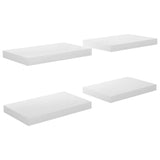 Étagère murale flottante 4 pcs Blanc brillant 40x23x3,8 cm MDF