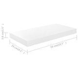 Étagère murale flottante Blanc brillant 50x23x3,8 cm MDF