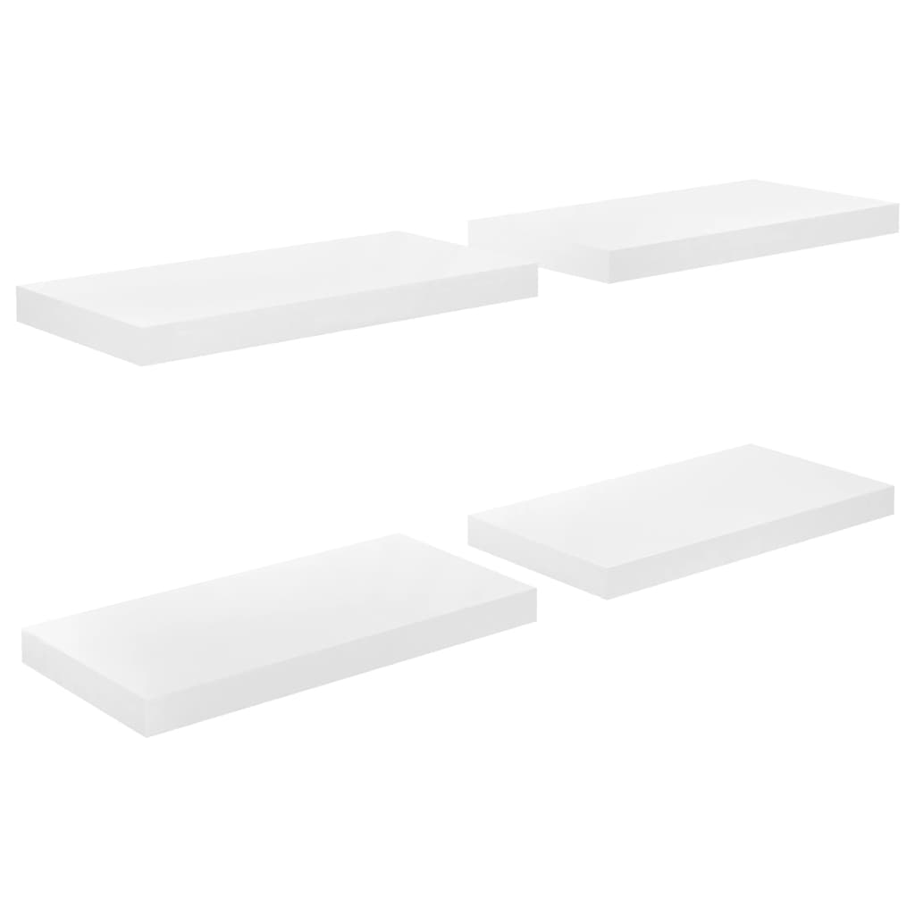 Étagère murale flottante 4 pcs Blanc brillant 50x23x3,8 cm MDF