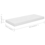 Étagère murale flottante Blanc brillant 60x23,5x3,8 cm MDF