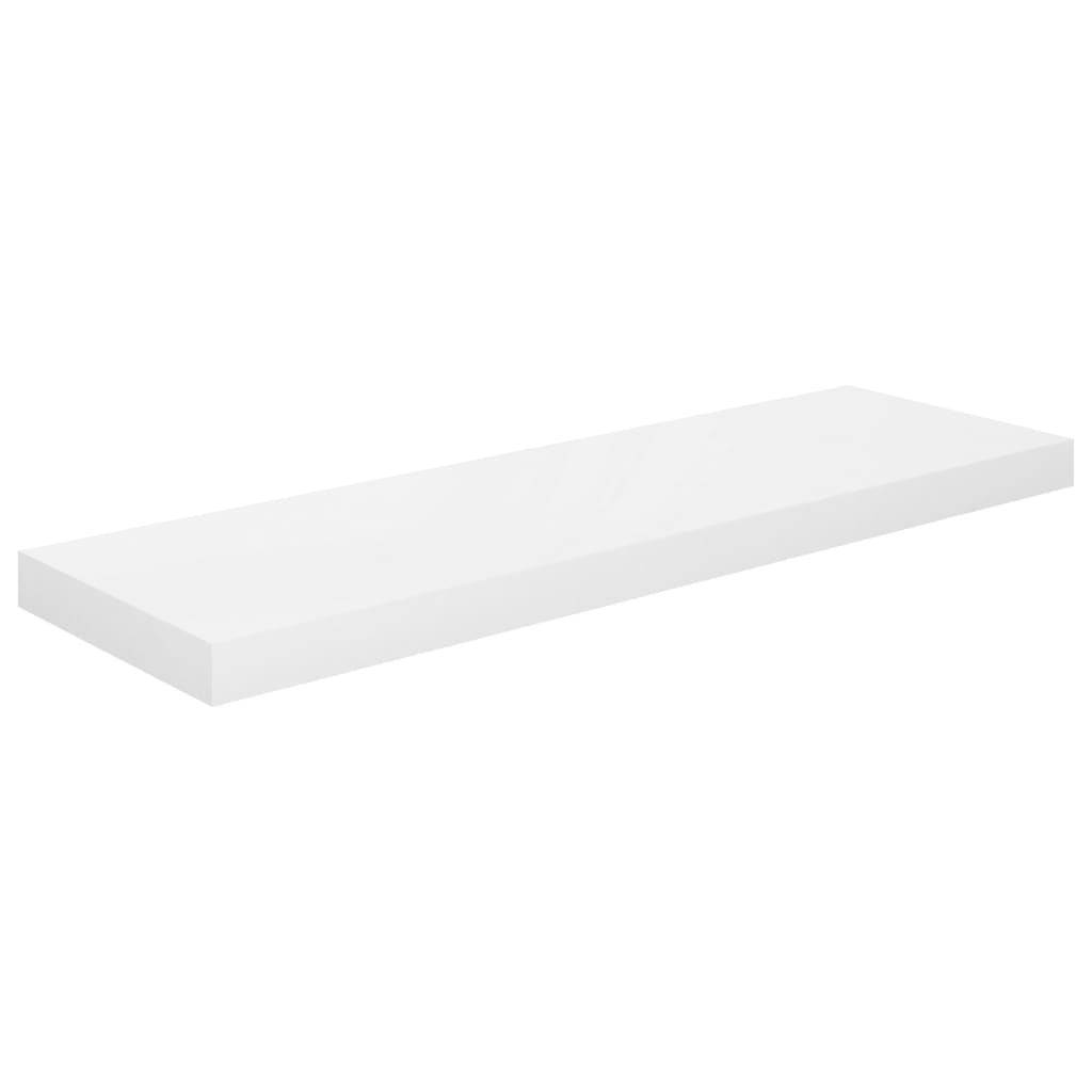 Étagère murale flottante Blanc brillant 80x23,5x3,8 cm MDF