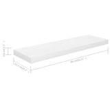 Étagère murale flottante Blanc brillant 80x23,5x3,8 cm MDF