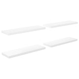 Étagère murale flottante 4 pcs Blanc brillant 80x23,5x3,8cm MDF