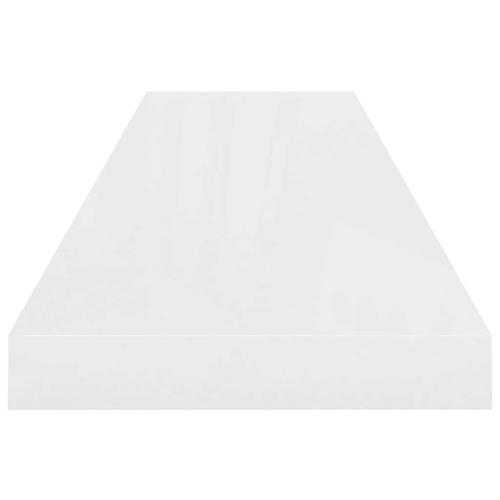 Étagère murale flottante Blanc brillant 90x23,5x3,8 cm MDF