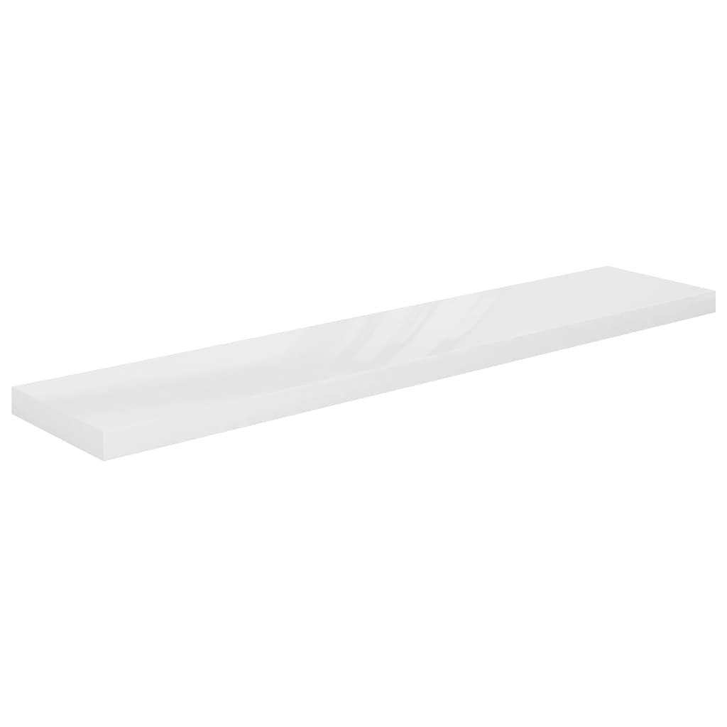 Étagère murale flottante Blanc brillant 120x23,5x3,8 cm MDF