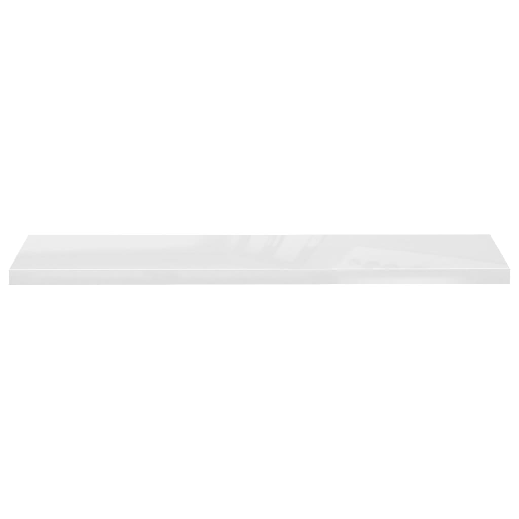 Étagère murale flottante 2pcs Blanc brillant 120x23,5x3,8cm MDF