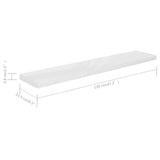 Étagère murale flottante 2pcs Blanc brillant 120x23,5x3,8cm MDF