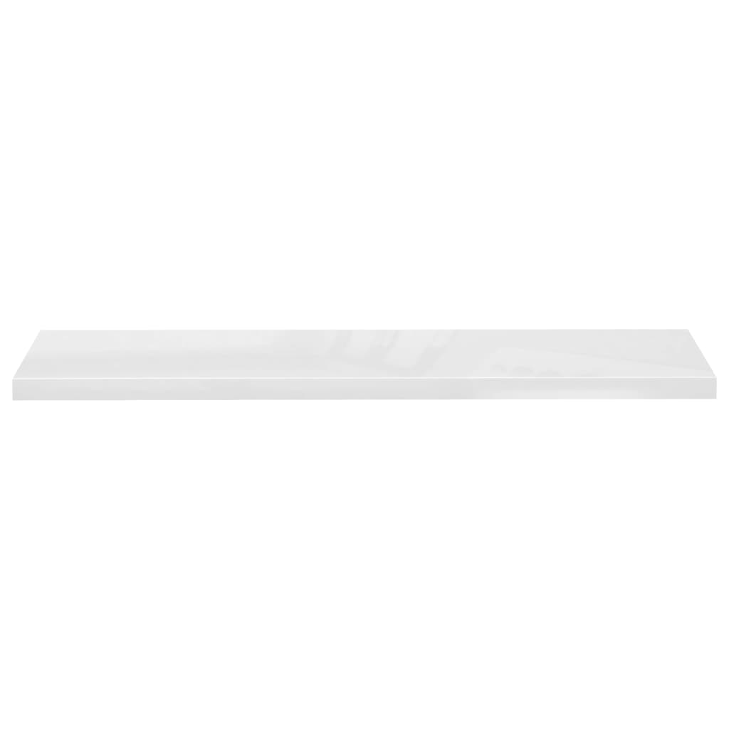 Étagère murale flottante 4pcs Blanc brillant 120x23,5x3,8cm MDF