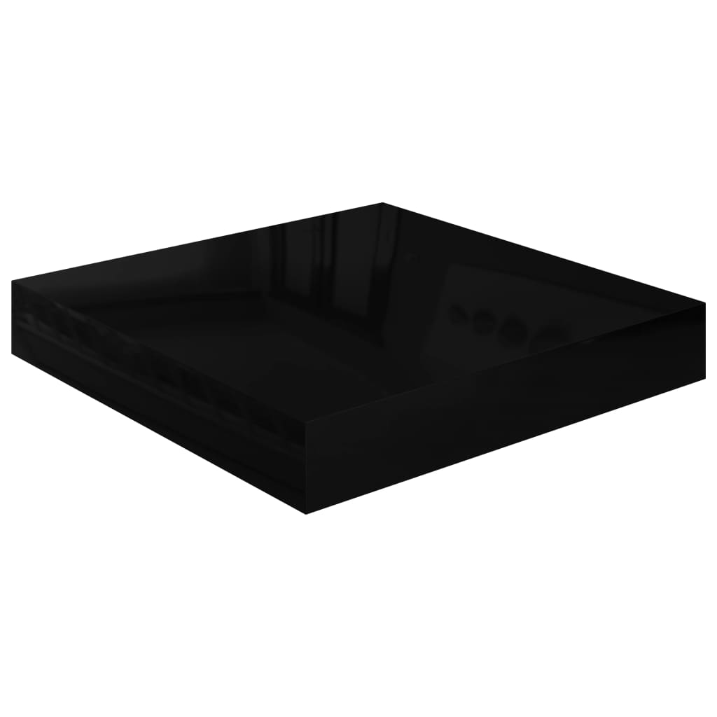 Étagère murale flottante Noir brillant 23x23,5x3,8 cm MDF