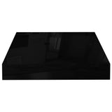 Étagère murale flottante Noir brillant 23x23,5x3,8 cm MDF