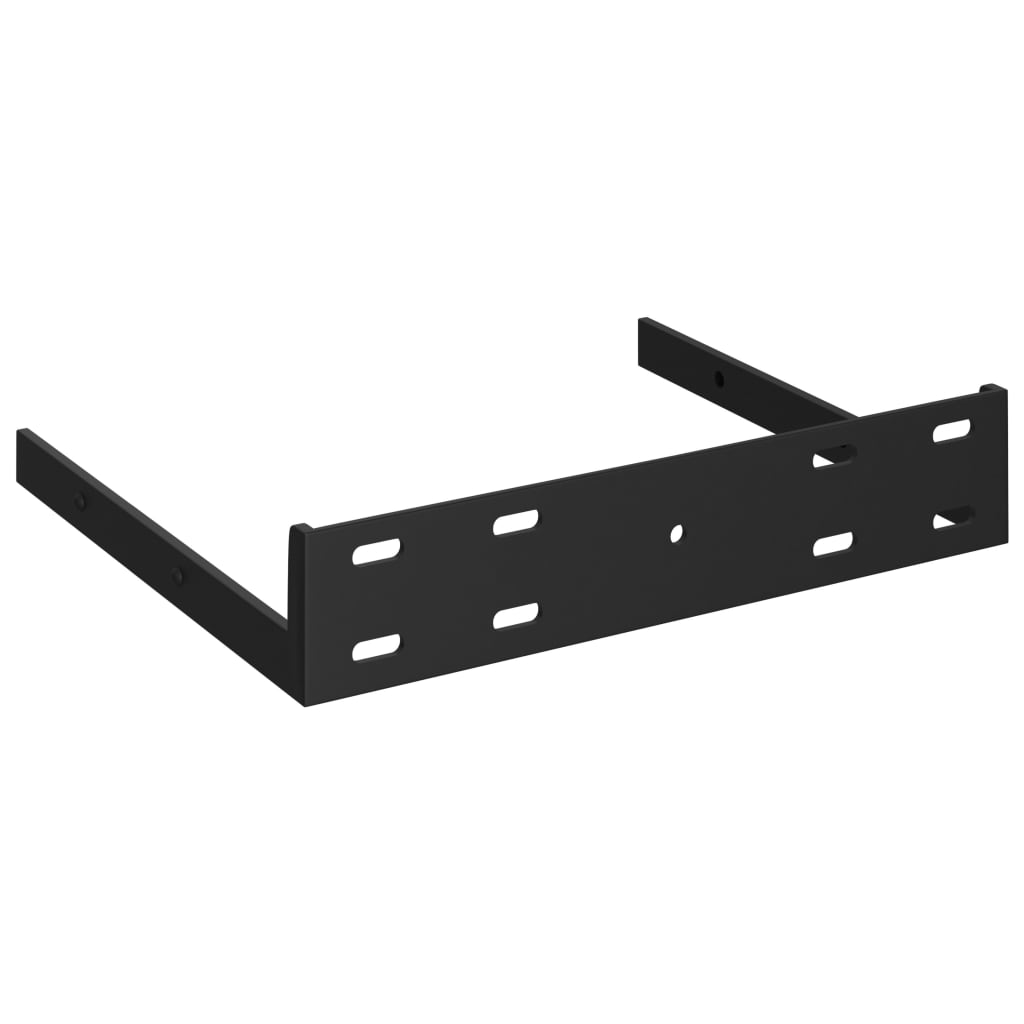 Étagère murale flottante 2 pcs Noir brillant 23x23,5x3,8 cm MDF