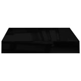 Étagère murale flottante 4 pcs Noir brillant 23x23,5x3,8 cm MDF