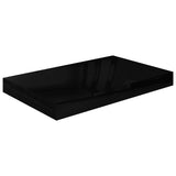 Étagère murale flottante Noir brillant 40x23x3,8 cm MDF