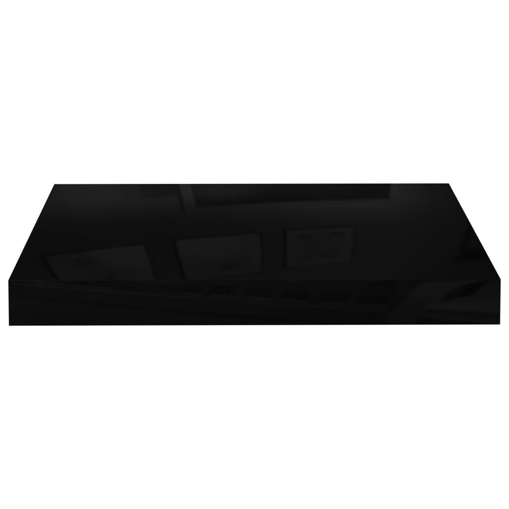 Étagère murale flottante Noir brillant 40x23x3,8 cm MDF