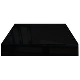 Étagère murale flottante 2 pcs Noir brillant 40x23x3,8 cm MDF