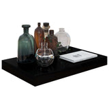 Étagère murale flottante 4 pcs Noir brillant 40x23x3,8 cm MDF