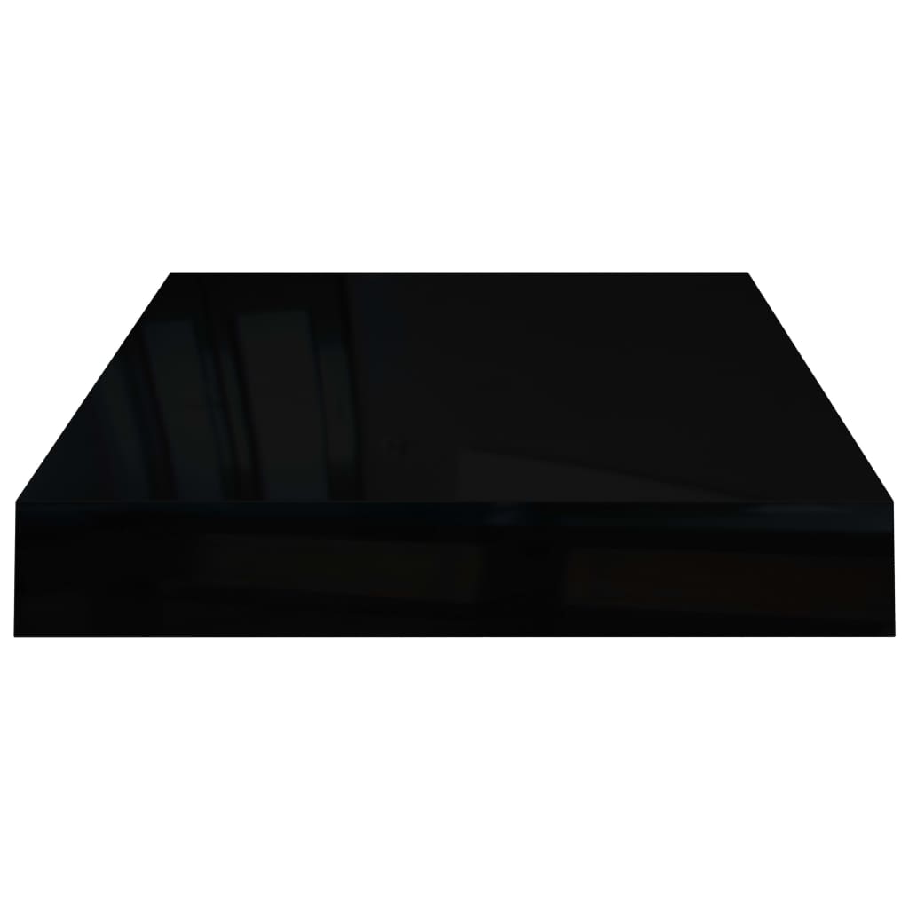 Étagère murale flottante 4 pcs Noir brillant 40x23x3,8 cm MDF