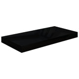 Étagère murale flottante Noir brillant 50x23x3,8 cm MDF