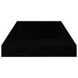 Étagère murale flottante Noir brillant 50x23x3,8 cm MDF