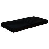 Étagère murale flottante 2 pcs Noir brillant 50x23x3,8 cm MDF