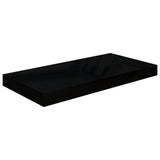 Étagère murale flottante 4 pcs Noir brillant 50x23x3,8 cm MDF