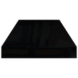 Étagère murale flottante Noir brillant 60x23,5x3,8 cm MDF