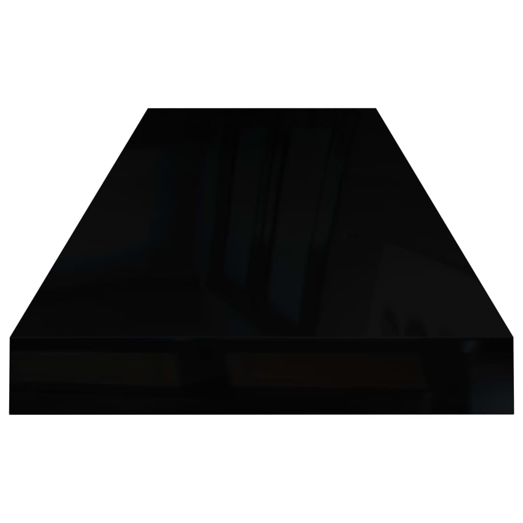 Étagère murale flottante Noir brillant 80x23,5x3,8 cm MDF