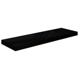 Étagère murale flottante 2 pcs Noir brillant 80x23,5x3,8 cm MDF