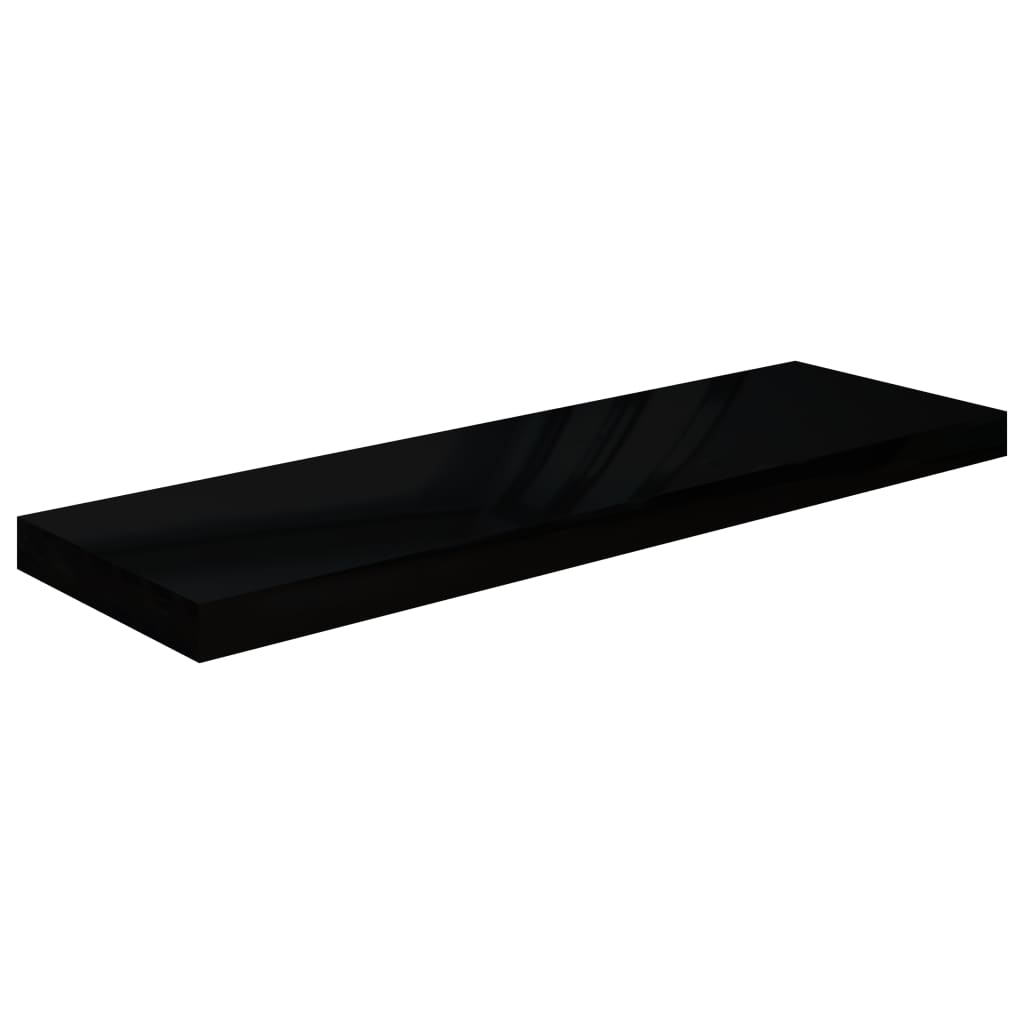 Étagère murale flottante 4 pcs Noir brillant 80x23,5x3,8 cm MDF