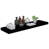 Étagère murale flottante Noir brillant 90x23,5x3,8 cm MDF