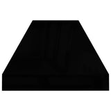 Étagère murale flottante Noir brillant 90x23,5x3,8 cm MDF