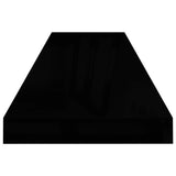 Étagère murale flottante 2 pcs Noir brillant 90x23,5x3,8 cm MDF