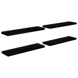 Étagère murale flottante 4 pcs Noir brillant 90x23,5x3,8 cm MDF