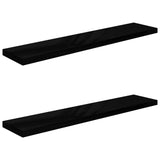 Étagère murale flottante 2 pcs Noir brillant 120x23,5x3,8cm MDF