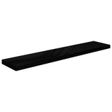 Étagère murale flottante 2 pcs Noir brillant 120x23,5x3,8cm MDF