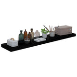 Étagère murale flottante 4 pcs Noir brillant 120x23,5x3,8cm MDF