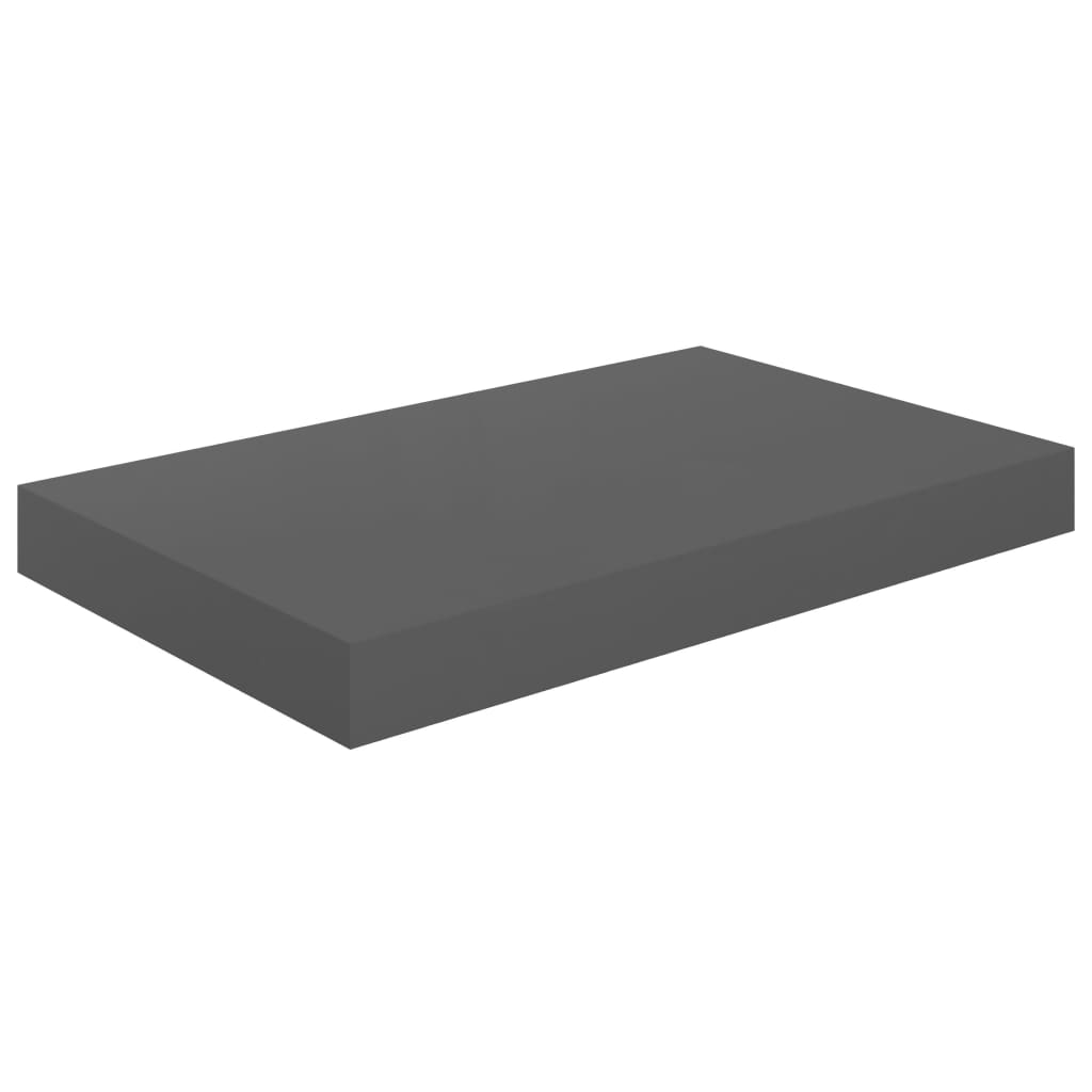 Étagère murale flottante Gris brillant 40x23x3,8 cm MDF