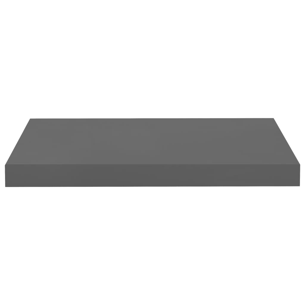 Étagère murale flottante Gris brillant 50x23x3,8 cm MDF