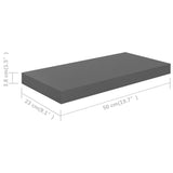 Étagère murale flottante 2 pcs Gris brillant 50x23x3,8 cm MDF