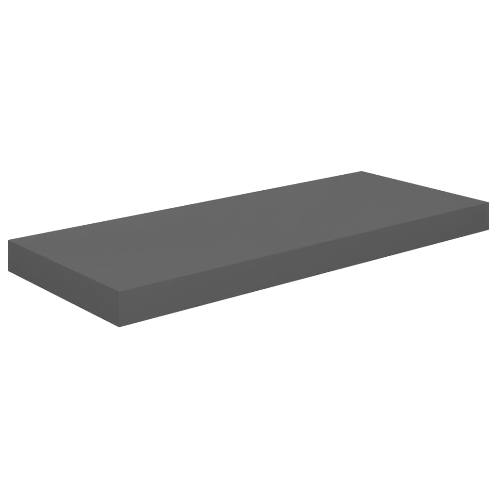 Étagère murale flottante Gris brillant 60x23,5x3,8 cm MDF